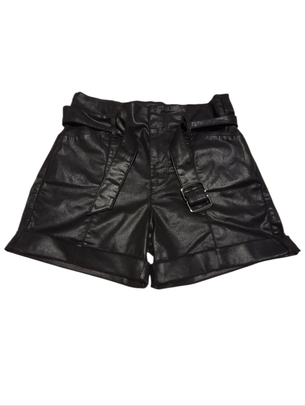 White House Black Market Coated High-Rise Paperbag Shorts - Size 6